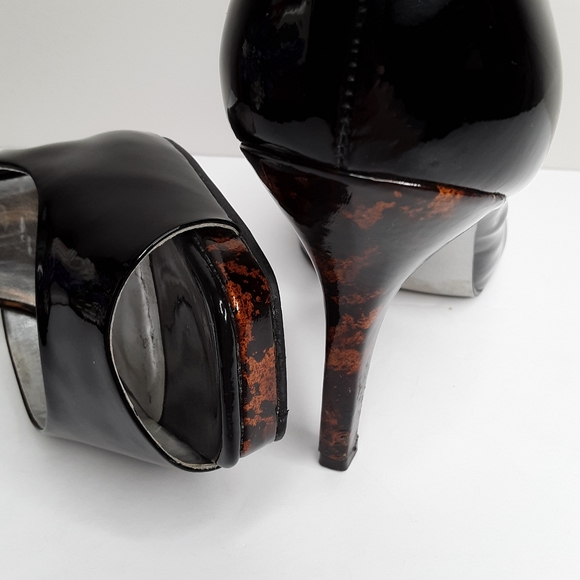 Jessica Simpson black patent peeptoe heels - Picture 7 of 8